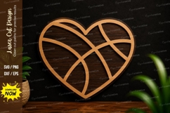 Basketball Heart Ornament Laser Cut SVG Design basketball Product Image 1