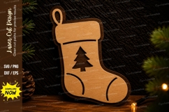 Christmas Stocking Laser Cut SVG Design christmas stocking Product Image 1