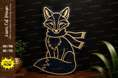 Winter Fox Laser Cut SVG Design fox svg, winter fox ornament Product Image 1