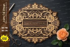 Vintage Oval Frame laser Cut svg Cutting file oval frame svg Product Image 1