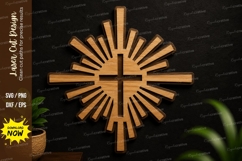 Radiant Cross Wall Art Laser Cut SVG Design radiant cross Product Image 1
