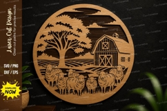 Farmhouse Barn Scene Laser Cut SVG Design farmhouse svg Product Image 1