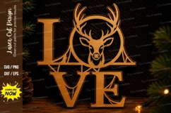 Deer Love Wall Art Laser Cut SVG Design deer svg, love wall Product Image 1