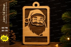 Santa Ornament Frame Laser Cut SVG Design santa svg, santa Product Image 1