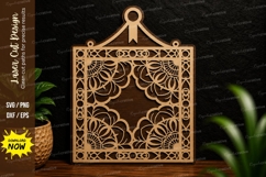 Floral Hanging Frame Laser Cut SVG Design floral frame svg Product Image 1