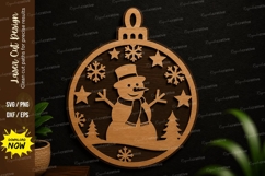 Snowman Christmas Ornament Laser Cut SVG Design snowman svg Product Image 1