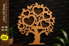 Heart Tree Wall Art Laser Cut SVG Design heart tree svg, Product Image 1