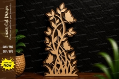 Floral Butterfly Branch Laser Cut SVG butterfly svg, floral Product Image 1