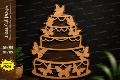 Birthday Cake Wall Art Laser Cut SVG birthday cake svg Product Image 1
