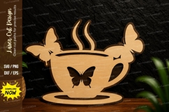 Butterfly Tea Mug Laser Cut SVG Design tea mug svg Product Image 1