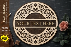 Floral Text Frame laser Cut svg Cutting file text frame svg Product Image 1