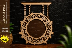 Hanging Circular Frame Laser Cut SVG circle frame svg Product Image 1