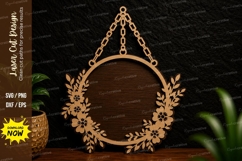 Hanging Floral Wreath Laser Cut SVG floral wreath svg Product Image 1