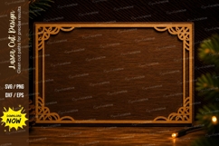 Elegant Rectangle Border Frame Laser Cut SVG rectangle frame Product Image 1