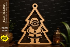 Santa Tree Ornament Laser Cut SVG christmas tree svg, santa Product Image 1