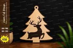 Deer Christmas Tree Laser Cut SVG deer christmas svg Product Image 1
