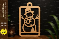Snowman Frame Ornament Laser Cut SVG snowman ornament svg Product Image 1