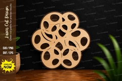 Abstract Geometric Flower Laser Cut SVG abstract flower svg Product Image 1