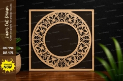 Floral Mandala Frame Laser Cut SVG mandala frame svg, floral Product Image 1