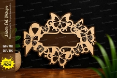 Butterfly Floral Frame Laser Cut SVG butterfly frame svg Product Image 1