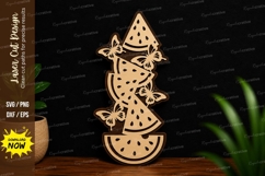 Watermelon Rocket Ornament Laser Cut SVG watermelon rocket Product Image 1