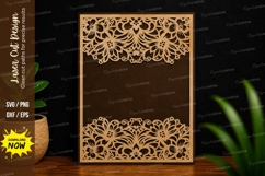 Floral Rectangle Frame Laser Cut SVG floral frame svg Product Image 1