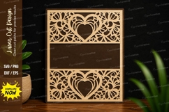 Heart Floral Border Laser Cut SVG heart frame svg, floral Product Image 1