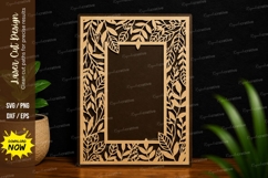 Botanical Rectangle Frame Laser Cut SVG botanical frame svg Product Image 1