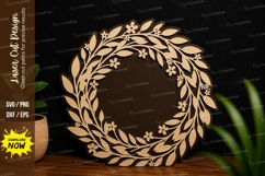 Laurel Wreath Frame Laser Cut SVG laurel wreath svg, wreath Product Image 1