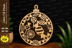 Christmas Ornament Bauble SVG Laser Cut Svg Design christmas Product Image 1