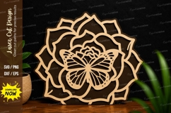 Butterfly Floral Mandala SVG Laser Cut Svg Design butterfly Product Image 1