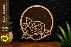 Rose Circle Floral Frame SVG Laser Cut Svg Design rose svg Product Image 1