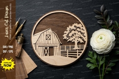 House Scene Frame laser Cut svg Cutting file house frame svg Product Image 1