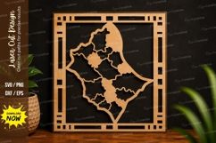 Bird Map Frame SVG Laser Cut Svg Design bird map svg, decora Product Image 1