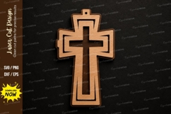 Layered Cross SVG Laser Cut Svg Design cross svg, christian Product Image 1