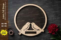 Love Birds Frame laser Cut svg Cutting file love birds svg, Product Image 1