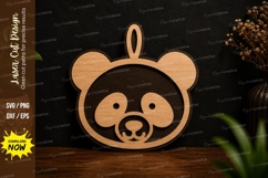 Cute Panda Ornament SVG Laser Cut Svg Design panda ornament Product Image 1