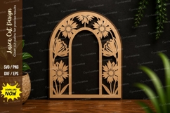Daisy Arch Frame SVG Laser Cut Svg Design daisy arch svg Product Image 1