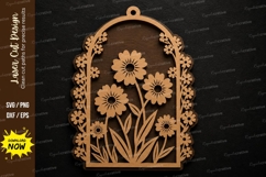Daisy Flower Ornament SVG Laser Cut Svg Design daisy flower Product Image 1