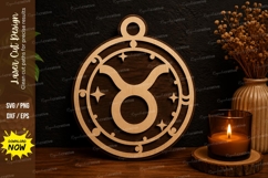Taurus Zodiac Ornament SVG Laser Cut Svg Design taurus Product Image 1