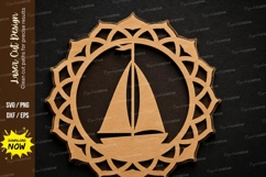 Sailboat Mandala SVG Laser Cut Svg Design sailboat svg Product Image 1