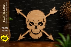 Skull Cross Arrows SVG Laser Cut Svg Design skull arrows svg Product Image 1