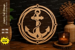 Nautical Anchor Circle SVG Laser Cut Svg Design nautical Product Image 1