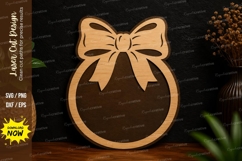 Bow Ornament Frame SVG Laser Cut Svg Design bow ornament svg Product Image 1