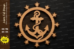 Anchor Star Ornament SVG Laser Cut Svg Design anchor star Product Image 1