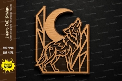 Wolf Moon Scene SVG Laser Cut Svg Design wolf moon svg, wolf Product Image 1