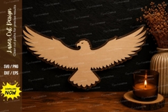 Flying Eagle Wall Art Laser Cut Svg Design eagle svg, flying Product Image 1