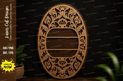 Oval Floral Frame Laser Cut Svg Design oval floral svg Product Image 1