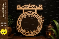 Hanging Circle Frame Laser Cut Svg Design hanging circle svg Product Image 1