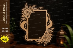 Floral Corner Frame Laser Cut Svg Design floral frame svg, Product Image 1